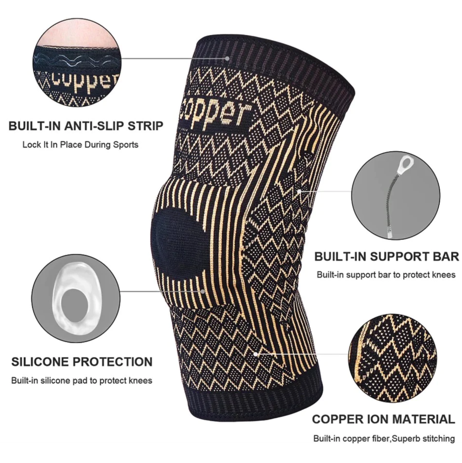 Copper Infused Knee Sleeve – Polara Golf
